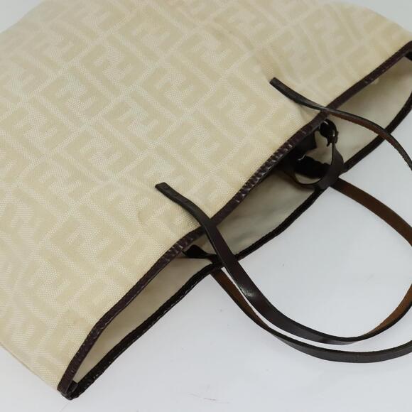 FENDI Zucca Canvas Tote Bag White Silver - Picture 6 of 13